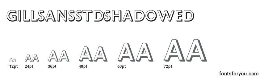 GillsansstdShadowed Font Sizes