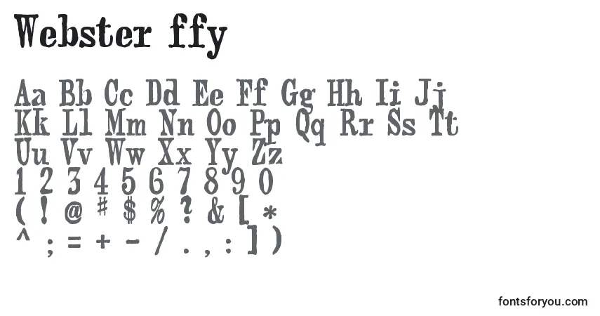 Czcionka Webster ffy – alfabet, cyfry, specjalne znaki
