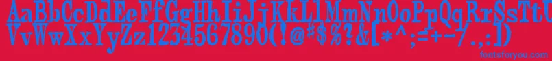 Webster ffy-Schriftart – Blaue Schriften auf rotem Hintergrund