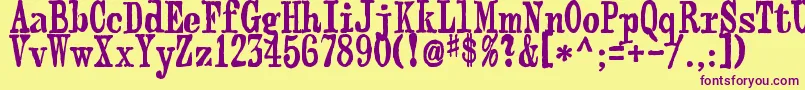 Webster ffy Font – Purple Fonts on Yellow Background
