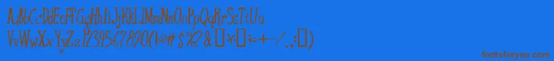 フォントXtraflex – 茶色の文字が青い背景にあります。