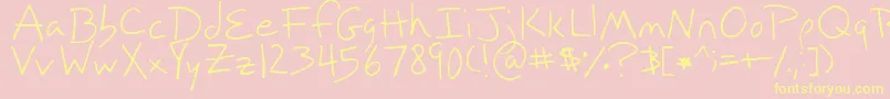 RainstormsInJuly Font – Yellow Fonts on Pink Background