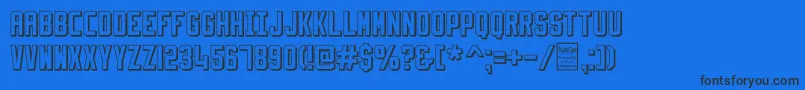 SlimfitShadowedDemo Font – Black Fonts on Blue Background