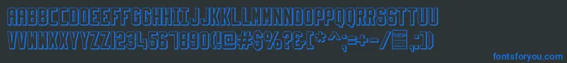 SlimfitShadowedDemo Font – Blue Fonts on Black Background