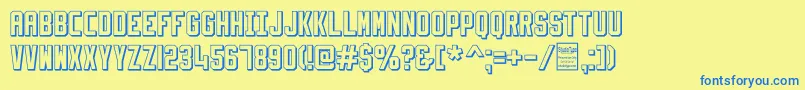 SlimfitShadowedDemo Font – Blue Fonts on Yellow Background