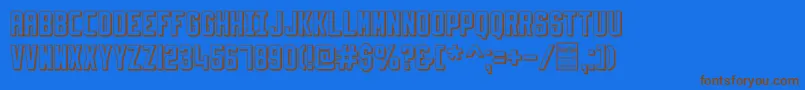 SlimfitShadowedDemo Font – Brown Fonts on Blue Background