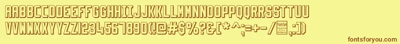 SlimfitShadowedDemo Font – Brown Fonts on Yellow Background