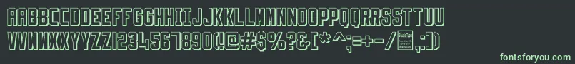 SlimfitShadowedDemo Font – Green Fonts on Black Background