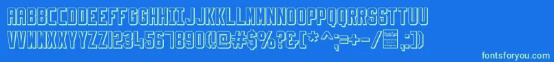 SlimfitShadowedDemo Font – Green Fonts on Blue Background