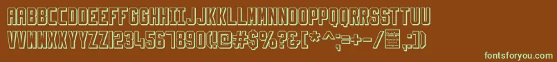 SlimfitShadowedDemo Font – Green Fonts on Brown Background