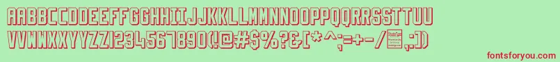 SlimfitShadowedDemo Font – Red Fonts on Green Background