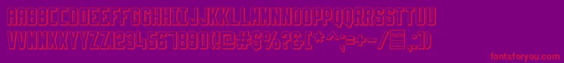 SlimfitShadowedDemo-Schriftart – Rote Schriften auf violettem Hintergrund