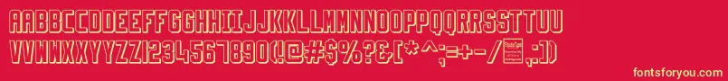 SlimfitShadowedDemo Font – Yellow Fonts on Red Background