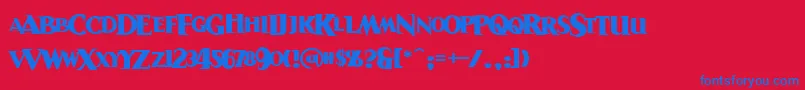 Sanitariumbb Font – Blue Fonts on Red Background