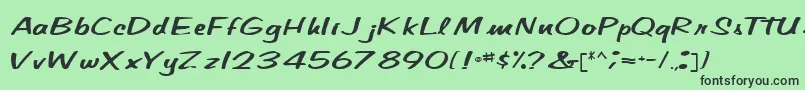CindyPamMarkerRegular Font – Black Fonts on Green Background
