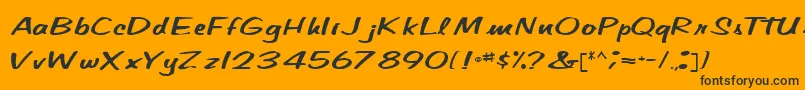 CindyPamMarkerRegular-Schriftart – Schwarze Schriften auf orangefarbenem Hintergrund