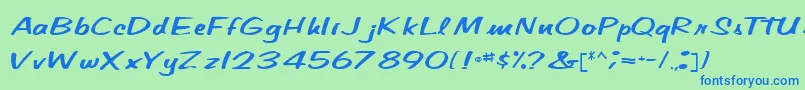 CindyPamMarkerRegular Font – Blue Fonts on Green Background