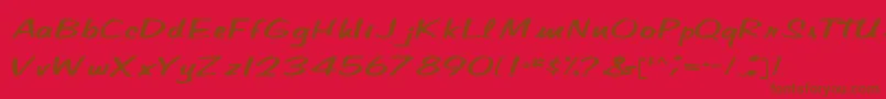 CindyPamMarkerRegular Font – Brown Fonts on Red Background