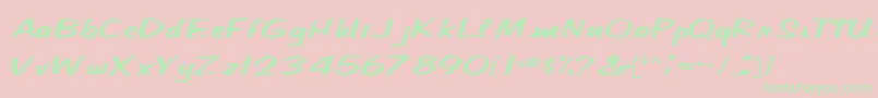 CindyPamMarkerRegular-Schriftart – Grüne Schriften auf rosa Hintergrund