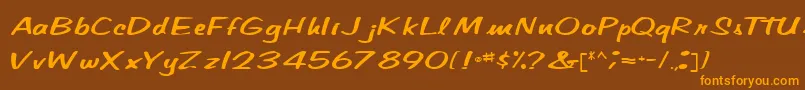 CindyPamMarkerRegular Font – Orange Fonts on Brown Background