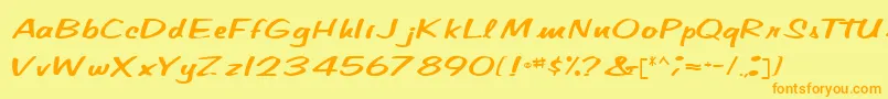 CindyPamMarkerRegular Font – Orange Fonts on Yellow Background