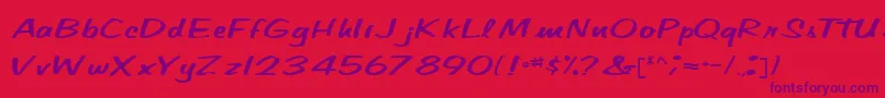 CindyPamMarkerRegular Font – Purple Fonts on Red Background