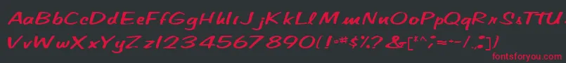 CindyPamMarkerRegular Font – Red Fonts on Black Background