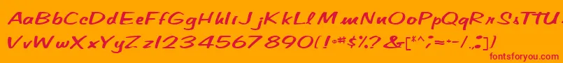 CindyPamMarkerRegular Font – Red Fonts on Orange Background