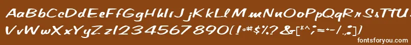 Шрифт CindyPamMarkerRegular – белые шрифты на коричневом фоне