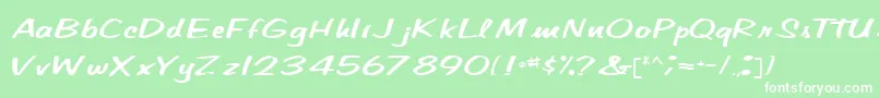 CindyPamMarkerRegular Font – White Fonts on Green Background