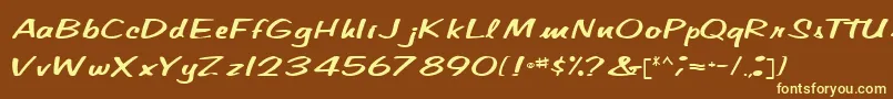 Шрифт CindyPamMarkerRegular – жёлтые шрифты на коричневом фоне