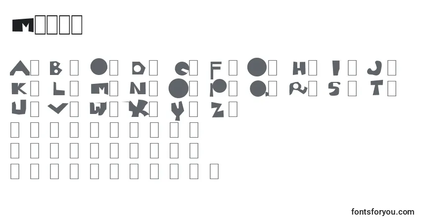 Schriftart Moron – Alphabet, Zahlen, spezielle Symbole