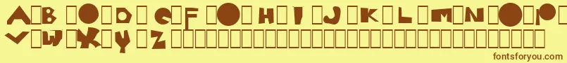 Moron-fontti – ruskeat fontit keltaisella taustalla