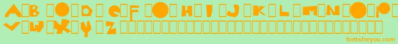 Moron Font – Orange Fonts on Green Background