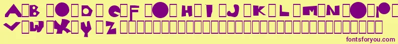 Moron Font – Purple Fonts on Yellow Background