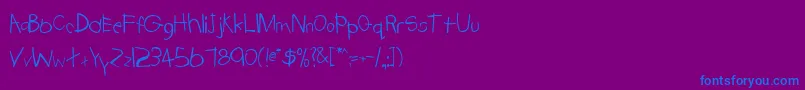 TrionaaRegular Font – Blue Fonts on Purple Background