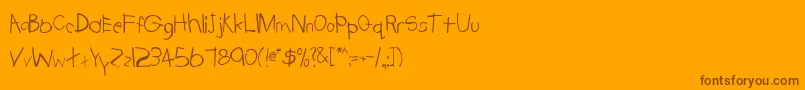 TrionaaRegular-fontti – ruskeat fontit oranssilla taustalla