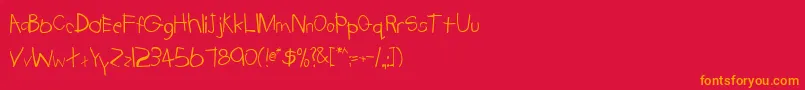 TrionaaRegular Font – Orange Fonts on Red Background