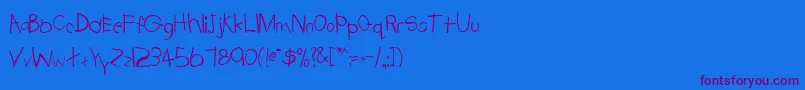 TrionaaRegular Font – Purple Fonts on Blue Background