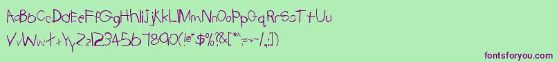 TrionaaRegular Font – Purple Fonts on Green Background