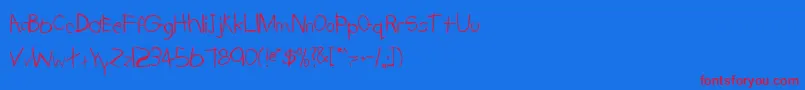 TrionaaRegular Font – Red Fonts on Blue Background