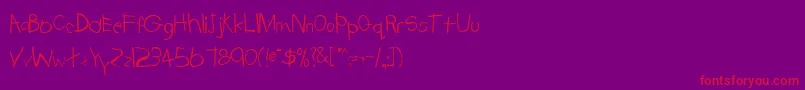 TrionaaRegular Font – Red Fonts on Purple Background