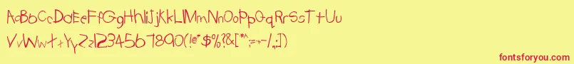 TrionaaRegular Font – Red Fonts on Yellow Background