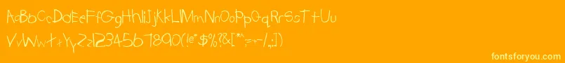 TrionaaRegular Font – Yellow Fonts on Orange Background