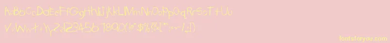 TrionaaRegular Font – Yellow Fonts on Pink Background