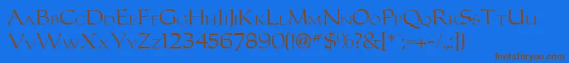 Carolu Font – Brown Fonts on Blue Background