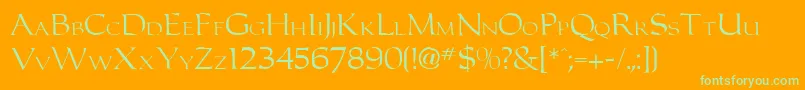 Carolu Font – Green Fonts on Orange Background