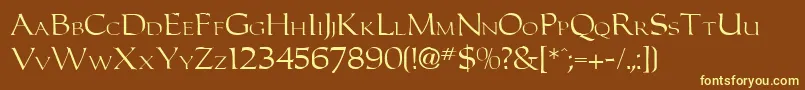 Carolu Font – Yellow Fonts on Brown Background
