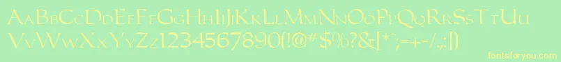 Carolu Font – Yellow Fonts on Green Background