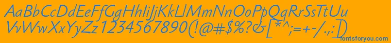 SebastianlightucfItalic Font – Blue Fonts on Orange Background